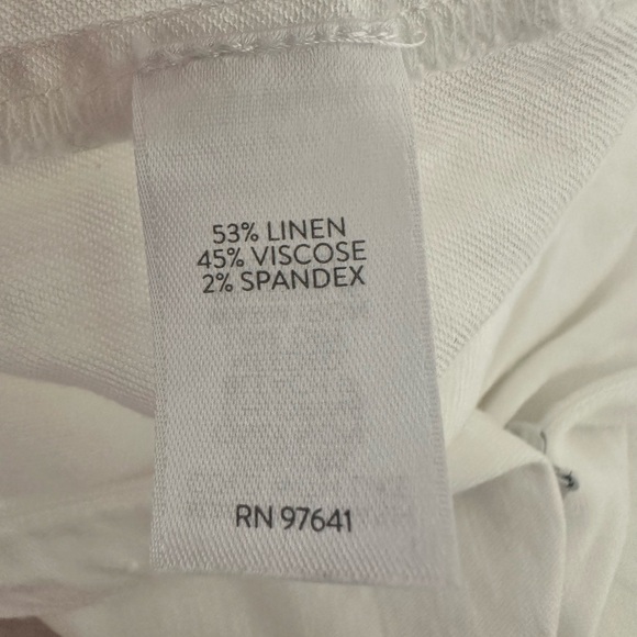 J. Jill Stretch Linen Button Hem Ankle Pants Side Zip Elastic Back Size Medium - Picture 14 of 15